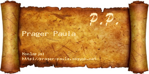Prager Paula névjegykártya